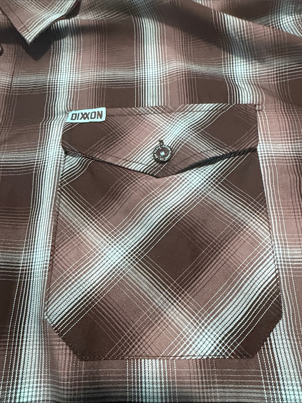 DIXXON Men's Teal and Black Plaid Button-Down Shirt - Picture 3 of 5